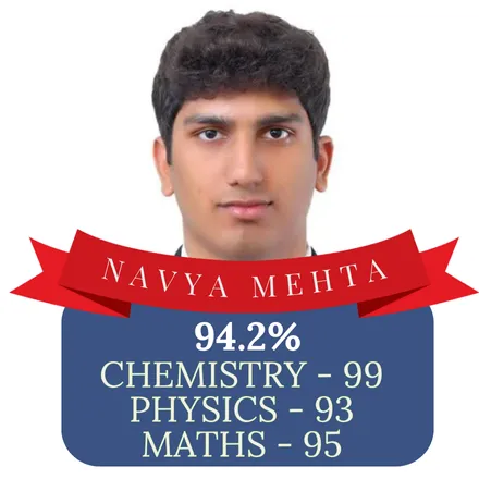 A Class XII stream topper at I Quest Classes, with their stream and marks printed on the card.
